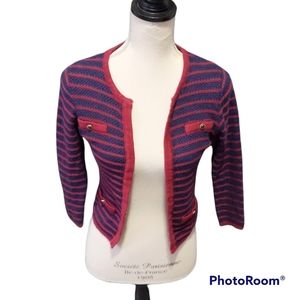 Forever 21 Knit 3/4 Sleeve Striped Cardigan Size Small